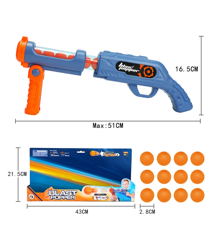 Shooting Game Toy Foam Ball Air Pump Popper Guns Toy Kids Gun Toy Indoor Outdoor Yard Games With 12 Foam Bullets For 6+