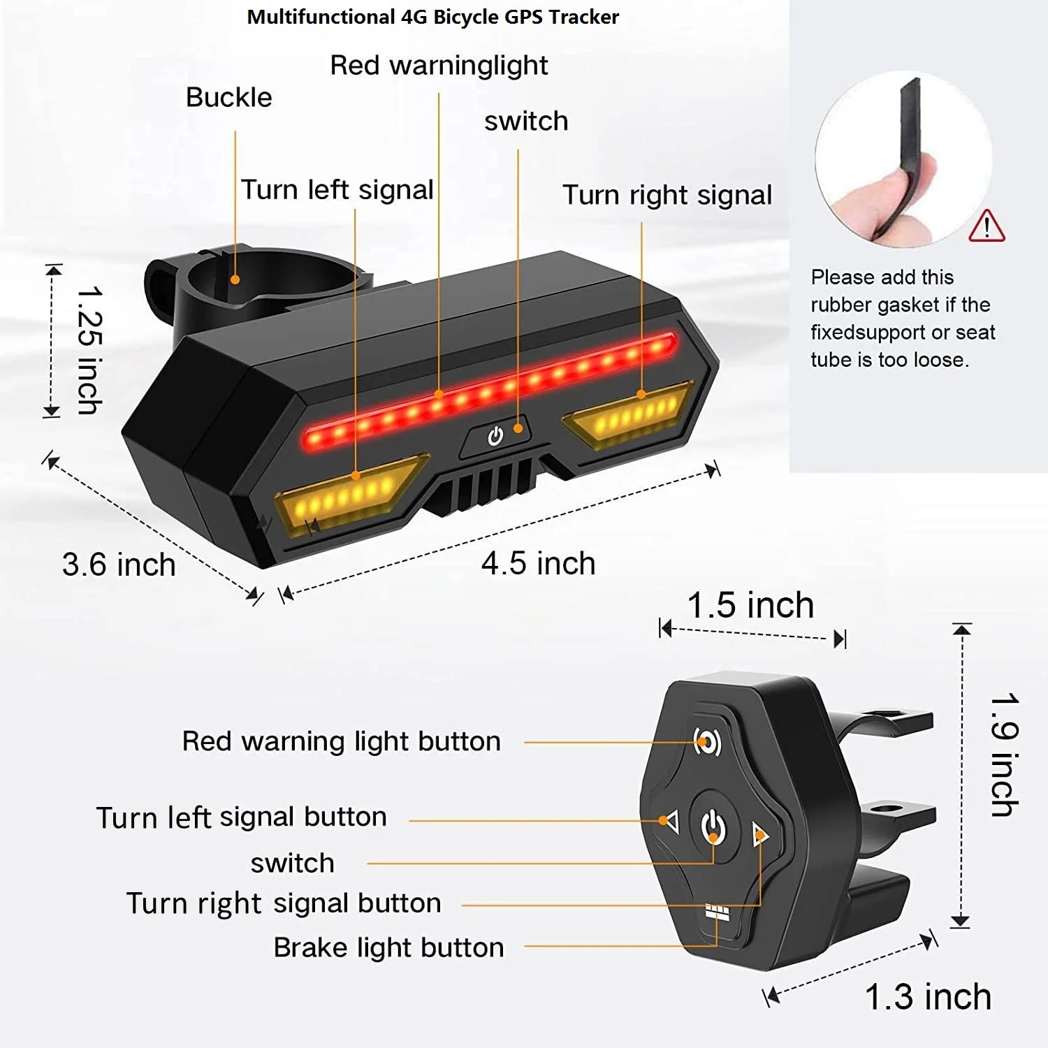 Bike GPS Tracker 2400mAh 4G For Motorcycle Tracking With Web and IOS  Android APP Brake Light GPS Locator