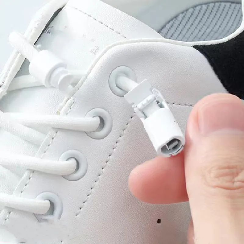 High Quality New No tie Shoelaces Round Elastic Shoe Laces For Kids and Adult Sneakers Shoelace Quick Easy lock Shoelaces