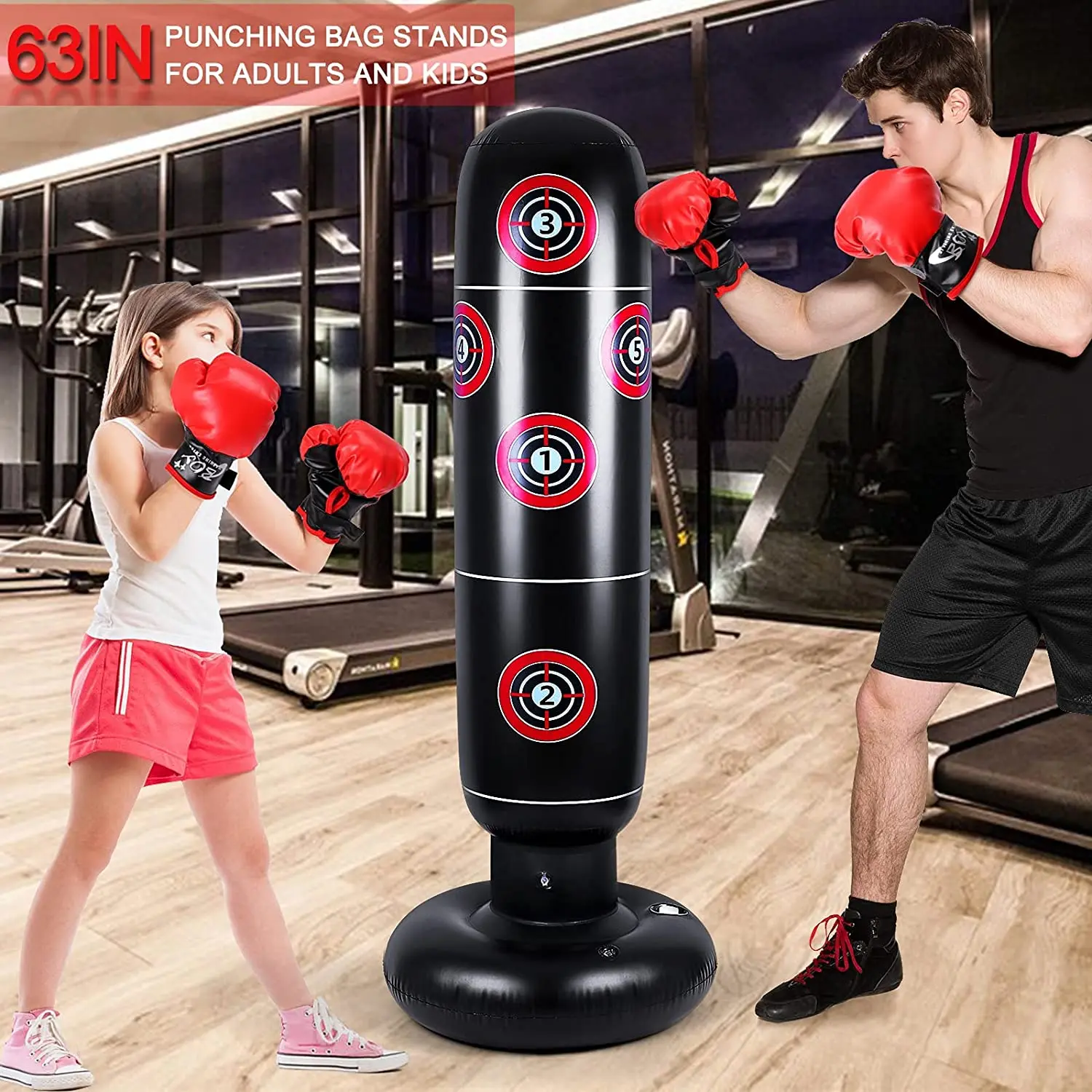 Inflatable Punching Bag for Kids Inflatable Kid Boxing Bag Children Sports Toy Free Standing Bounce Back Tumbler for Sparring