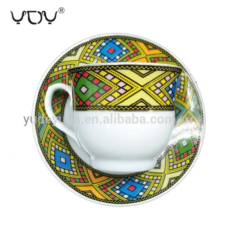 wholesale price custom design 80cc 90cc ethiopian gift box small coffee cup ceramic porcelain