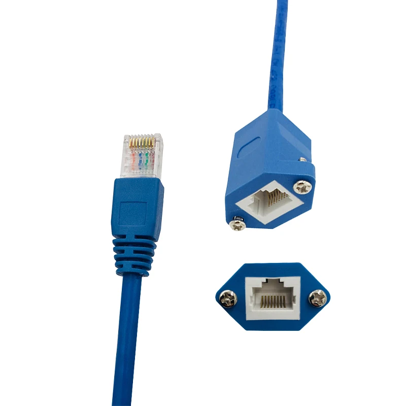 Panel Mount Ethernet Extension Cable Cate5E Cat6 Male to Female Rj45 Ethernet Lan Network Cable Adapter for PC Laptop