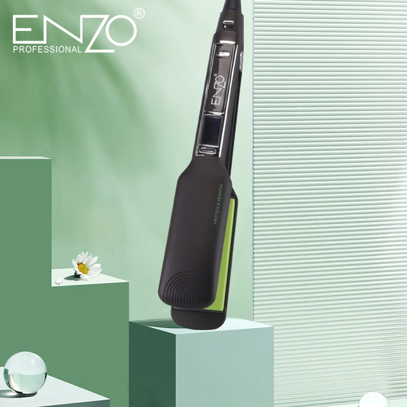 ENZO ENZO 2024 Private Label Ceramic Custom Hair Straightener Flat Iron Best Professional Electric Hair Straightener
