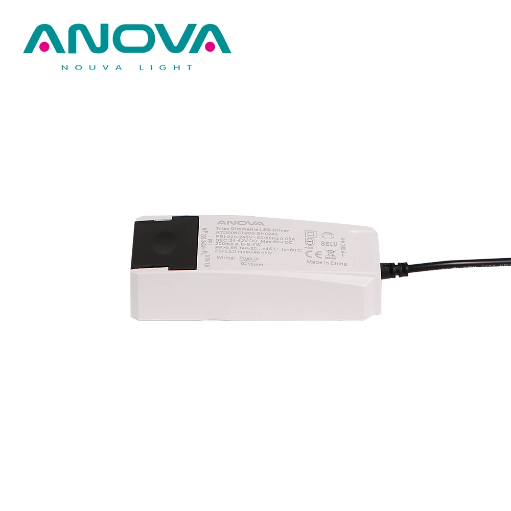 ERP CE-LVD TUV ROHS certificate 24-42V 8W LED downlight spotlight dimmable led driver