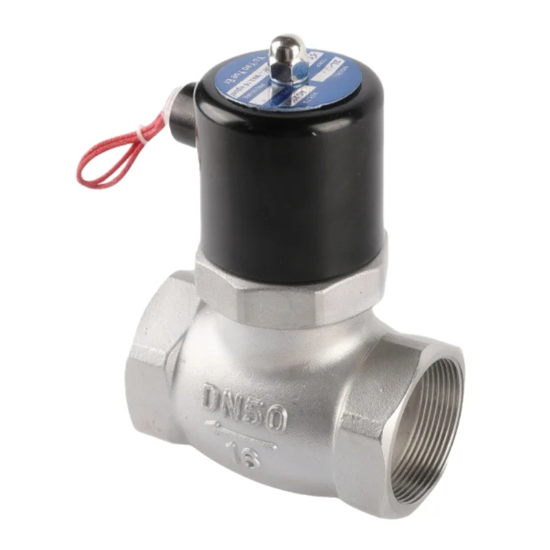 DN50 Steam Solenoid Valve Gas Liquid AC220V Normally Closed DC24V Stainless Steel Pilot Piston Solenoid Valve