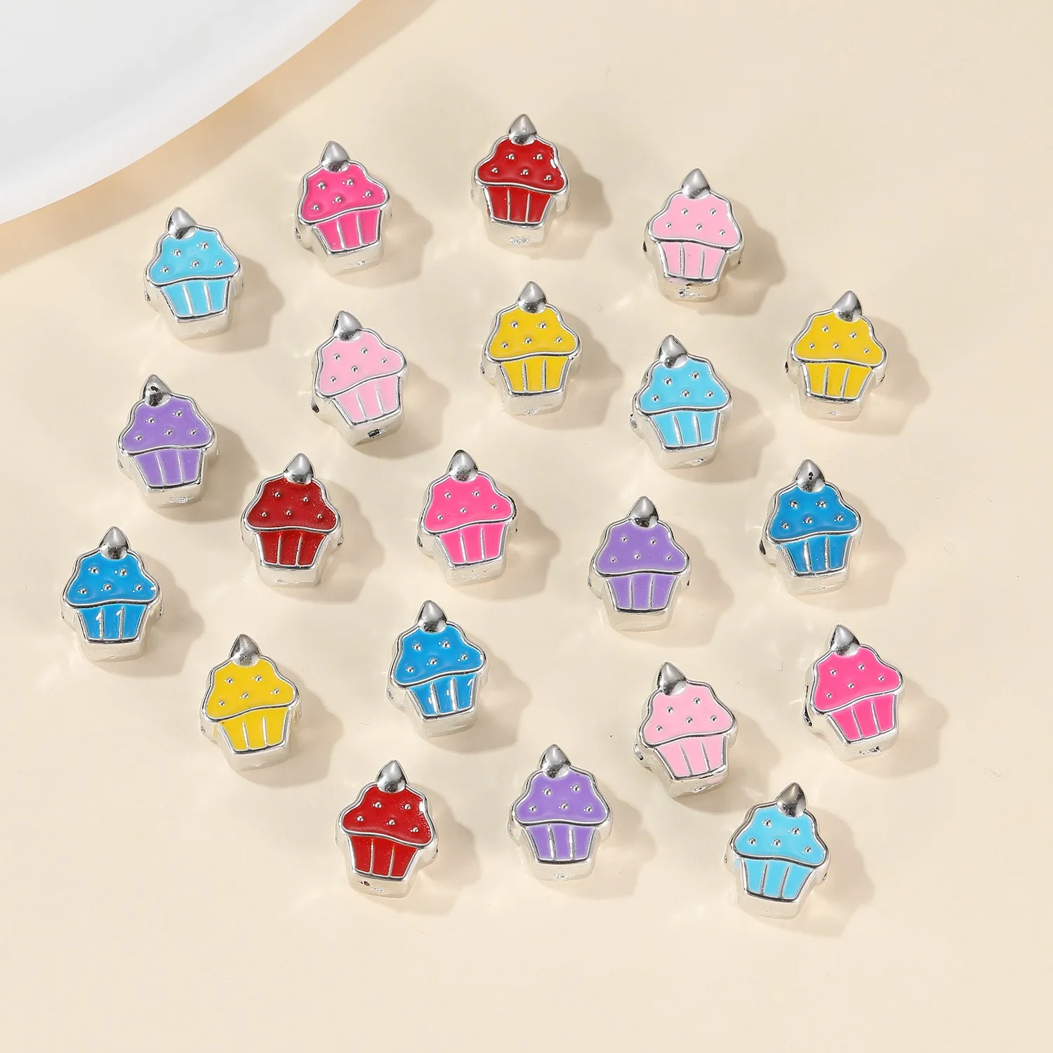 Смешанные цвета Мультяшные бусины из смолы эмаль милый красочный торт бисер детский браслет для мобильного телефона цепочка свободные