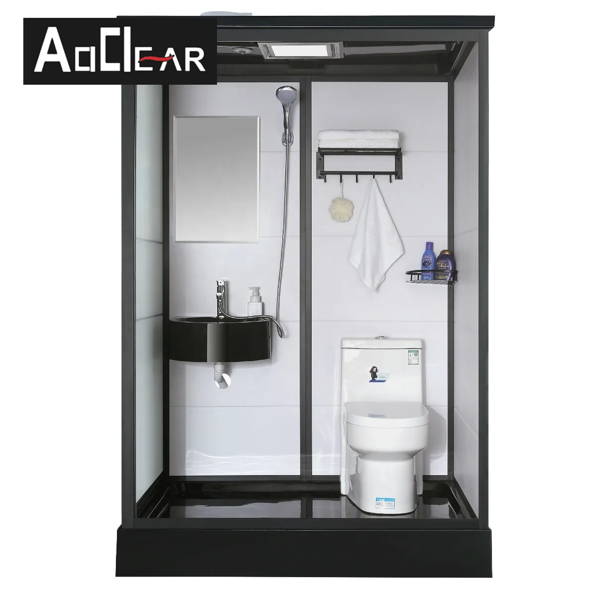 Modular bathroom pod prefab steam shower all in one bathroom with toilet