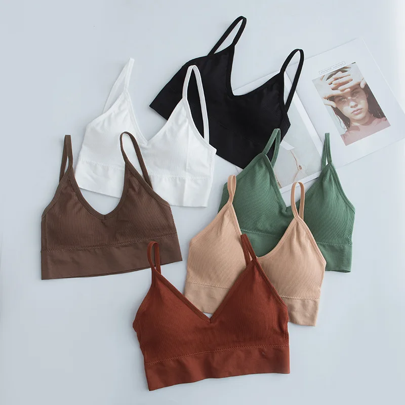 
Teenage Girl Crop Top Comfortable Cotton Women seamless padded bra for teenager 