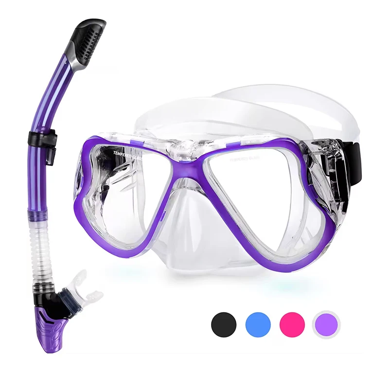OEM ODM Logo hot selling silicone diving googles set with snorkel breathing tube
