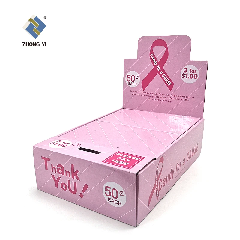 Custom Design Candy Display Boxes Cardboard Honor Donation Charity Box