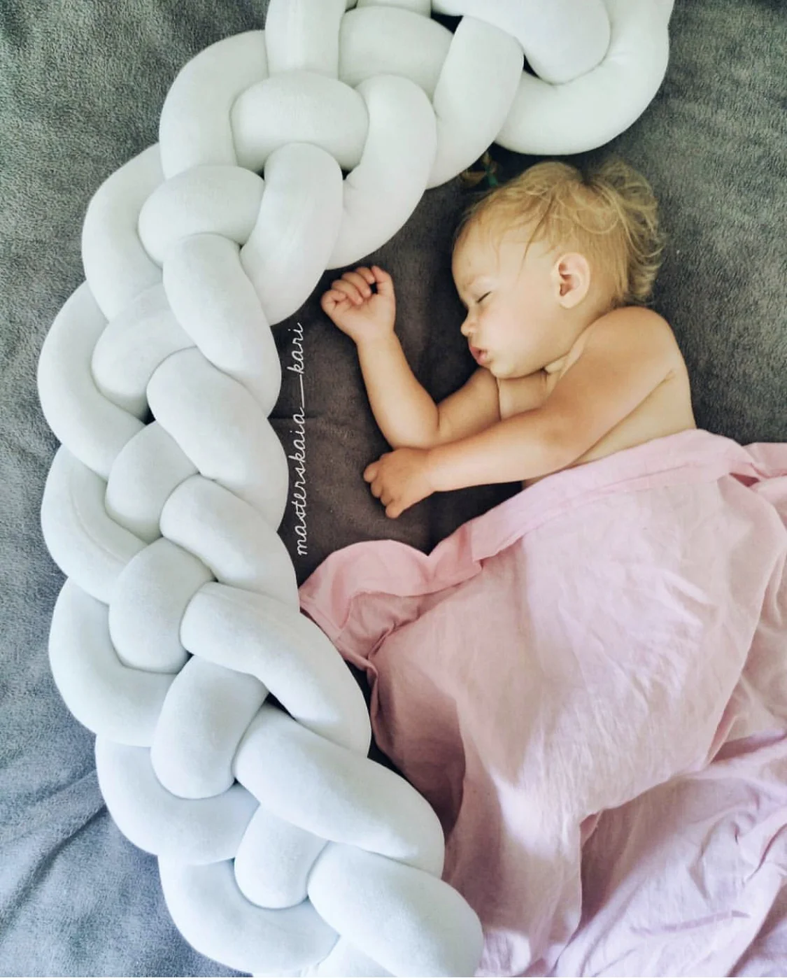 Cheap Price Knot Triple Braids Surrounded Baby Crib Bumper Baby Bedding Set For Sale