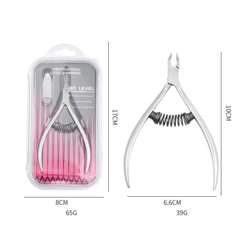 wholesale Professional Silver Stainless Steel Spring Nail Clipper Cutter Cuticle Nippers cutticle Plier