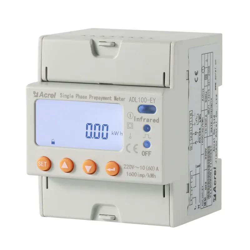 Free IoT Platform Matching 1 Phase Prepayment Power Energy Meter Rs485 Voltmeter Ammeter Measuring Instrument Class 1 Accuracy