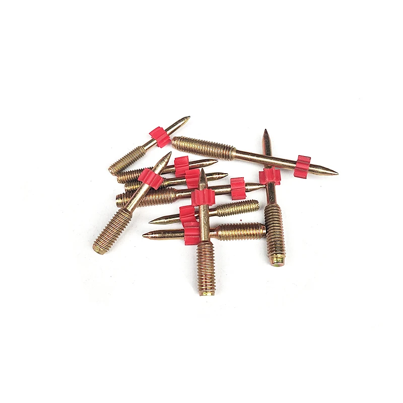 Golden M6 M8 Steel Galvanized Screw Shooting Nail with Red Plastic