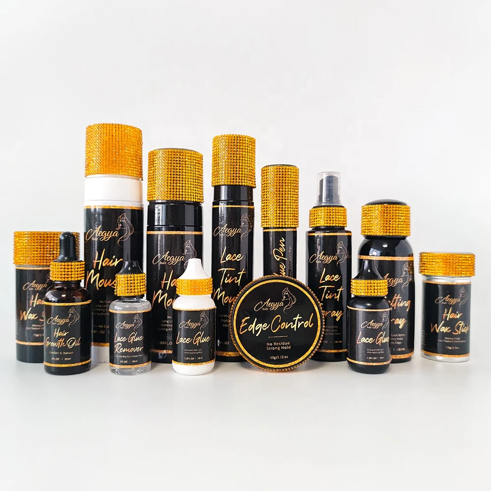 Custom Your logo Private Label Lace Wig Kit Packaging  Waterproof Hair Lace Glue pen Hair Styling Tools Custom Wig Install Boxes
