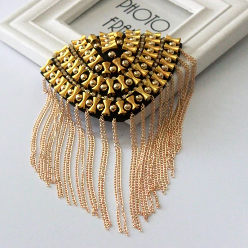 Новый Ретро в стиле панк металлической кисточкой погоны доска значки бусины для мужчин женщин