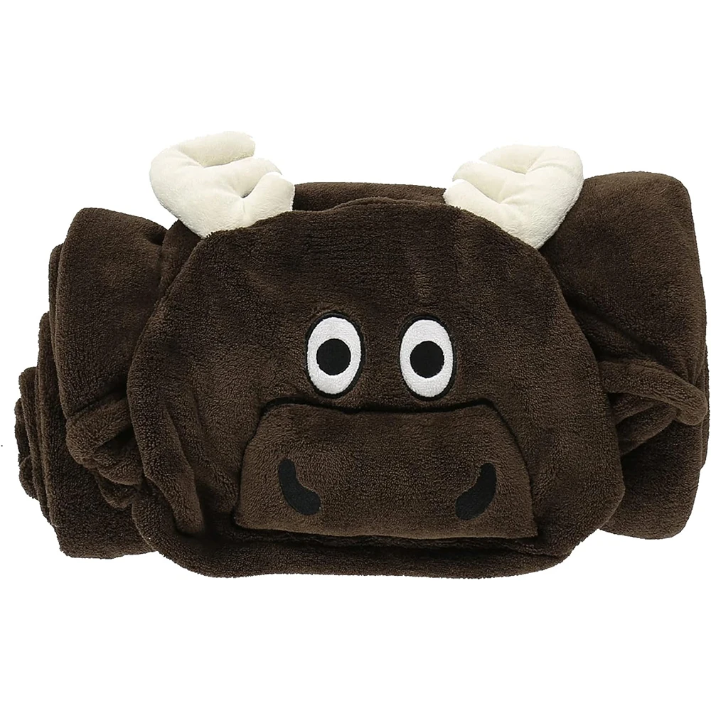 Super Soft cozy plush luxury single layer flannel fleece hoodie throw cloak wrap sloth kids gift wearable hooded blanket