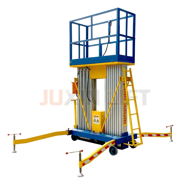 Double mast aerial work aluminum lift platform 500kg lifting with CE