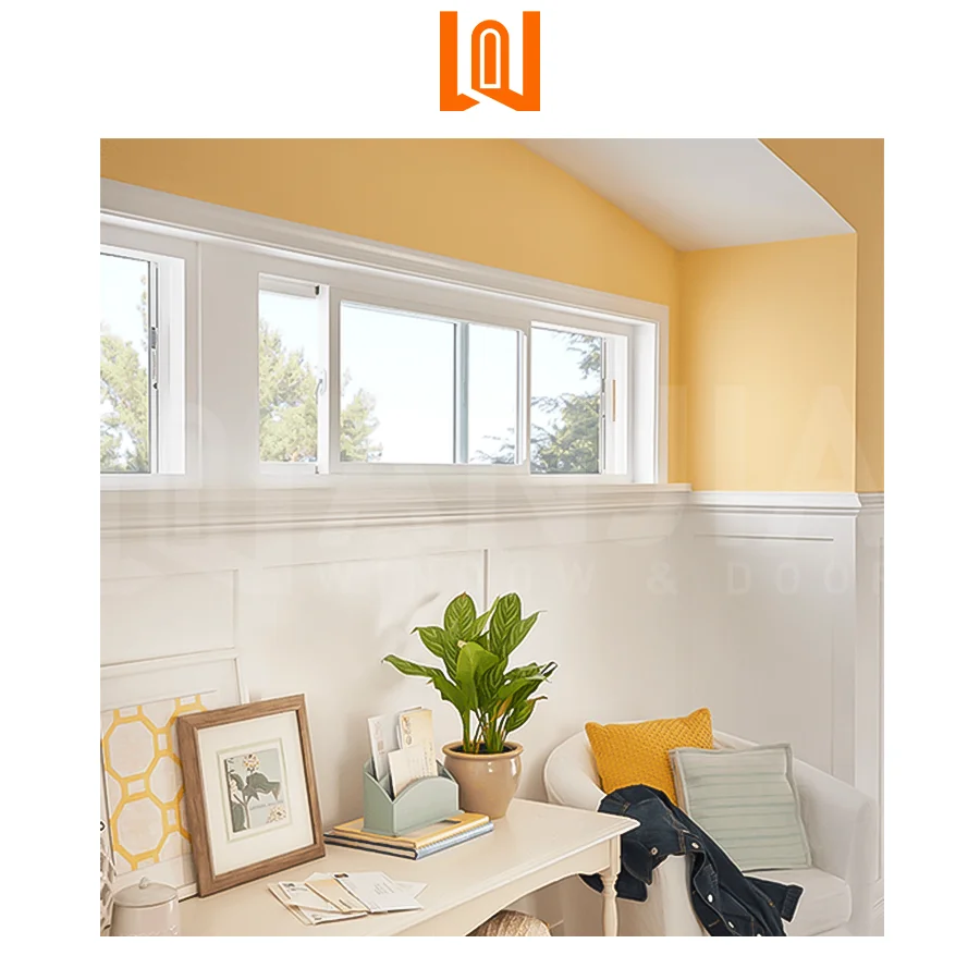 Customized american style soundproof sliding pvc plastic window garden french sliding window