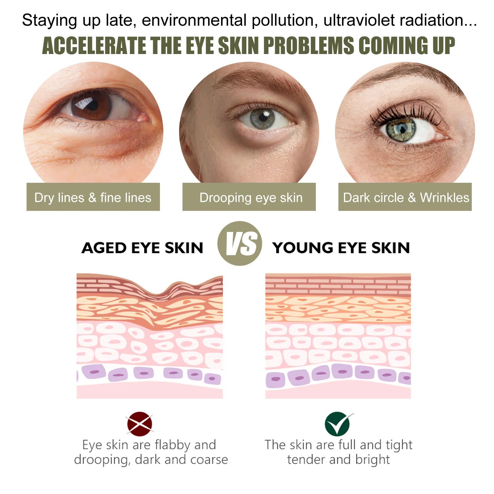 EELHOE Collagen Crystal Eye Mask Lifting Eyes Around Skin Lightening Moisturizing Collagen Eye Gel Pads