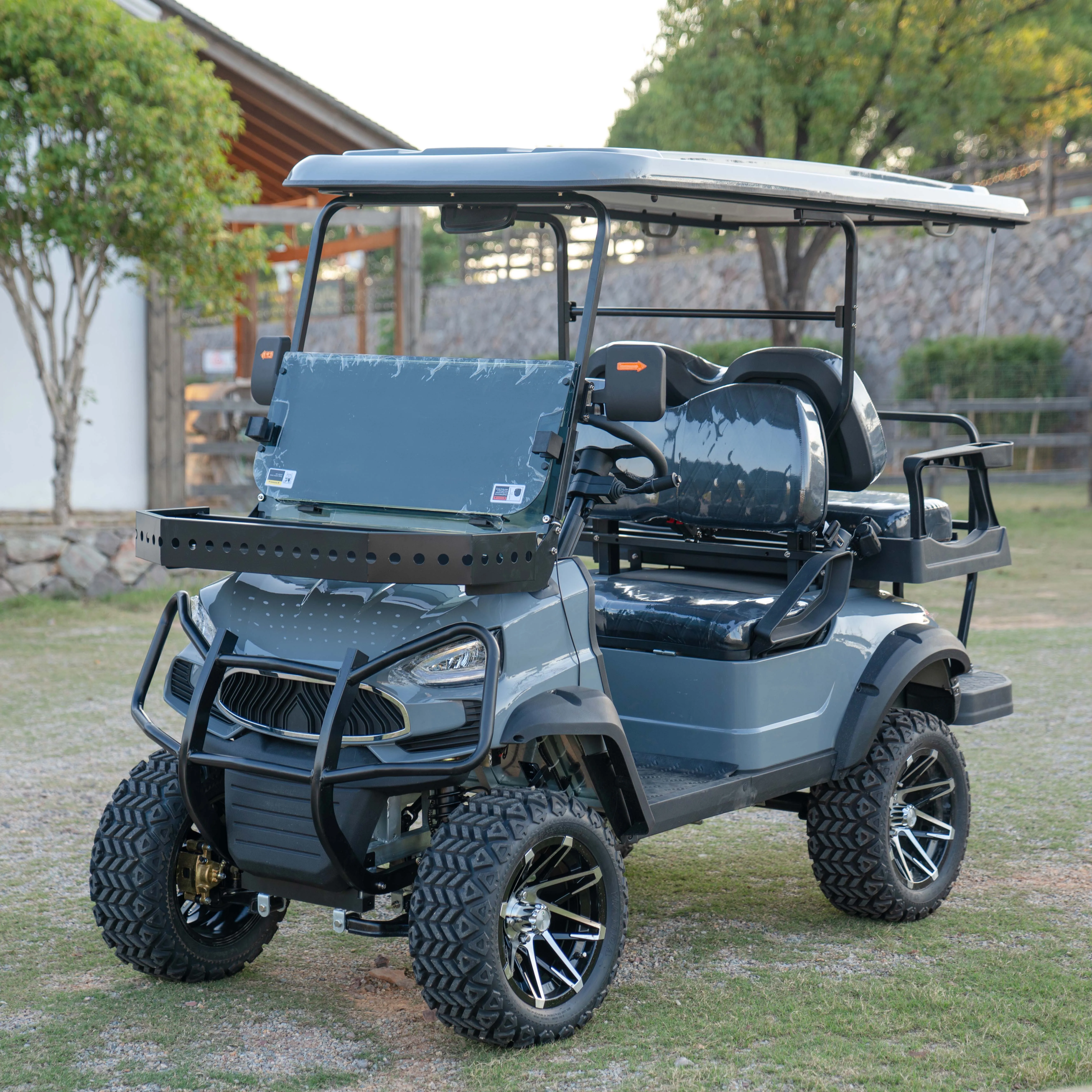 Hot Sale Farm 5kw Off Road Electric Golf Cart 4 Seat With Folding Front Windshield