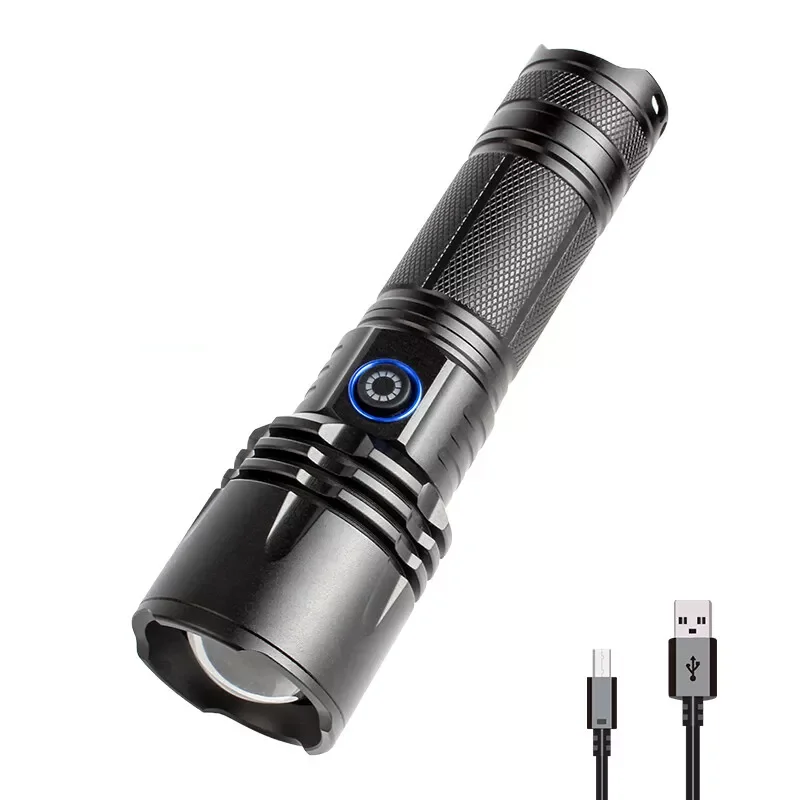 P50 zoom linternas led alta potencia 100000 светильники мощные супер яркие тактические usb перезаряжаемые светодиодные фонари высокой мощности