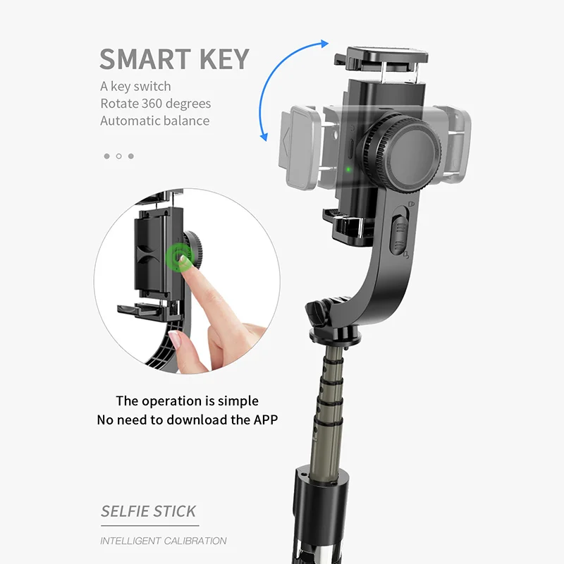 New Mobile Phone Gimbal Stabilizer Bar Selfie Stick with Tripod For Smartphone Wireless Handheld Sports Photography Selfie Stick