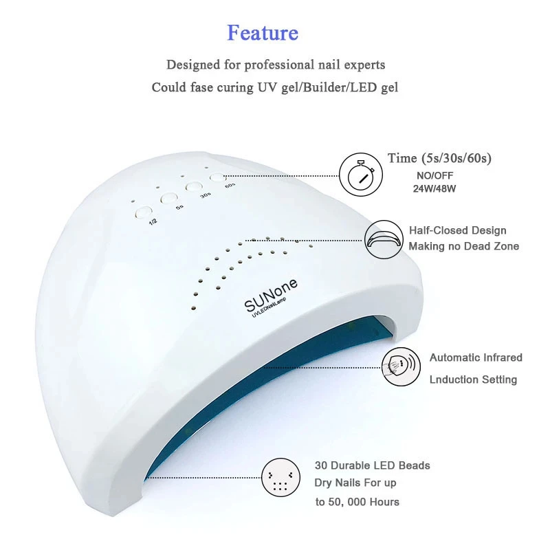 48W SUN ONE UV LED NAIL  Lamp for NAILS  Professional Gel Polish Drying
