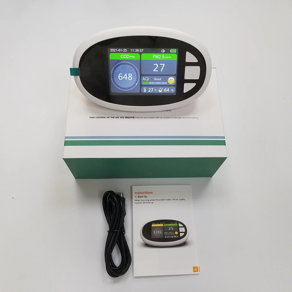 Indoor PM2.5 PM10 Gas Analyzer Portable Air Tester CO2 Controller Tuya WiFi CO2 Sensor Meter CE Certified NDIR Sensor Type