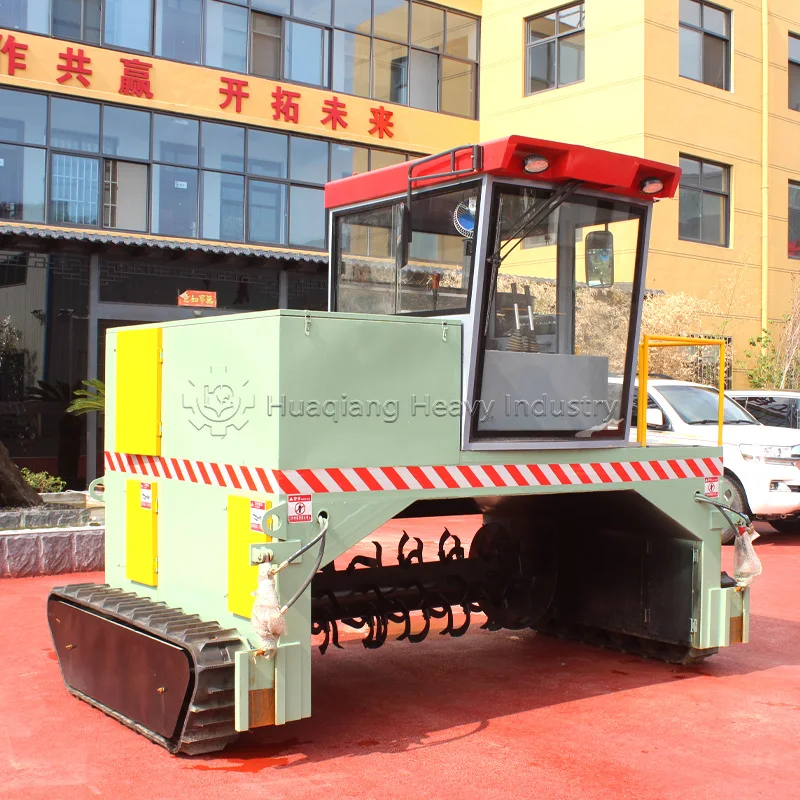 Organic fertilizer crawler belt fermentation turner machine