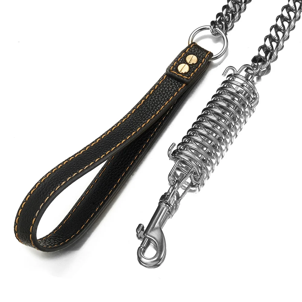 Luxury Gold Dog Collar Chain Leash Bully Cuban Pet Collar And Lead Leash