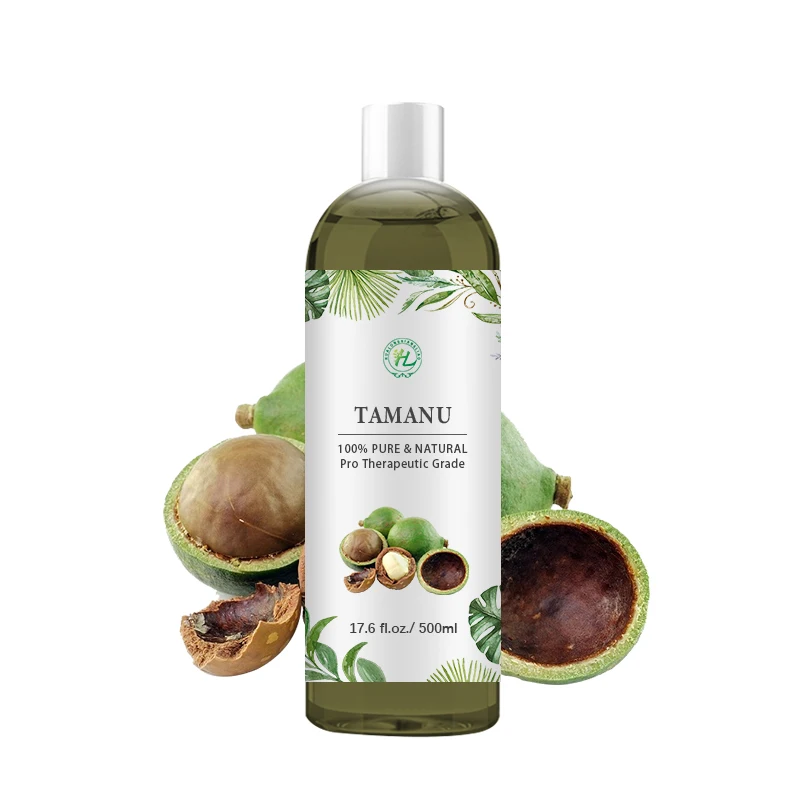 HL- Bulk Tamanu Oil Factory 500ML Cold Pressed Carrier Organic Tahiti Green Seed for Skincare | Aromatherapy
