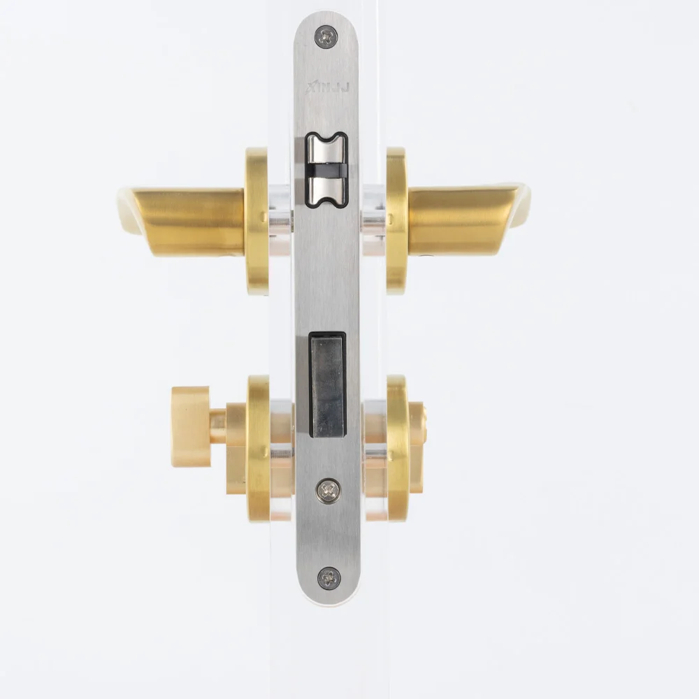 FFZ-0239 key stainless steel door handle lock kit home office lever door locks
