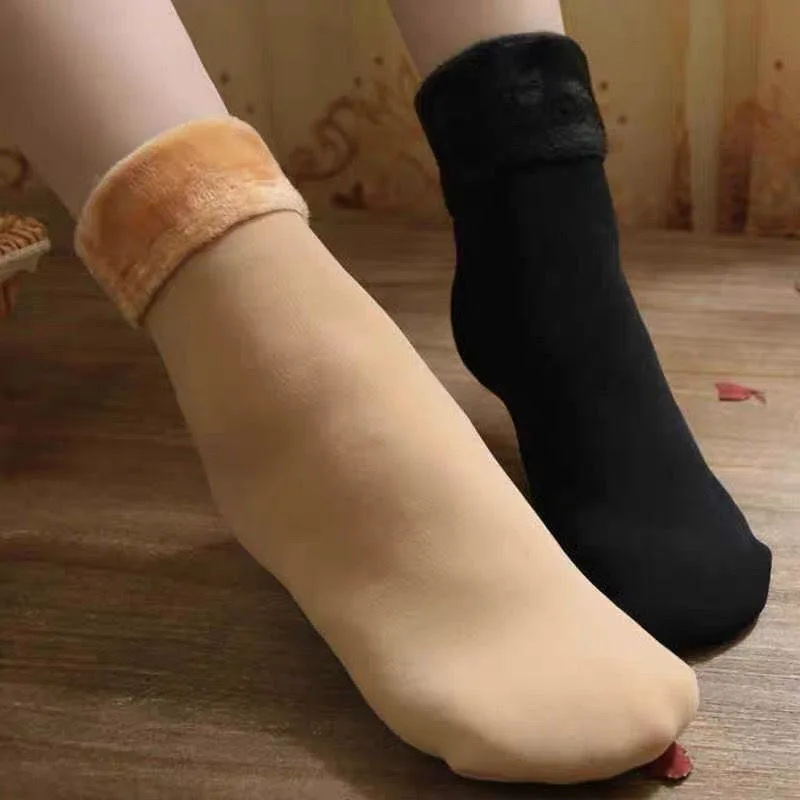 new winter hot-selling men plush thick Thickened velvet warm solid color mid-calf socks snow socks