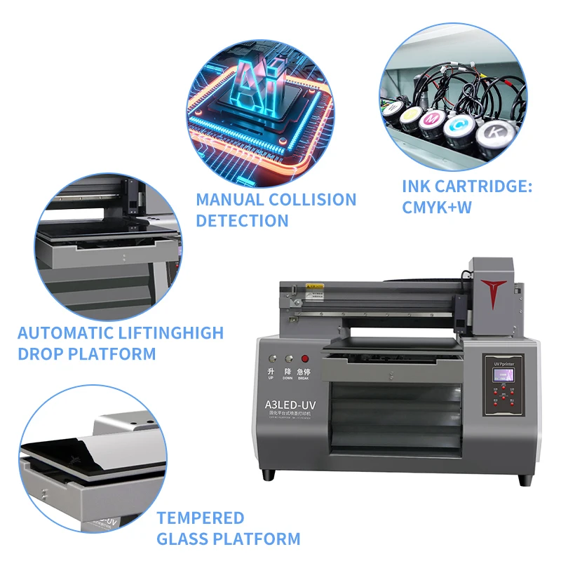 3050 UV printer desktop digital tablet A3 UV phone case printer phone case printing machine can print 3D relief printer