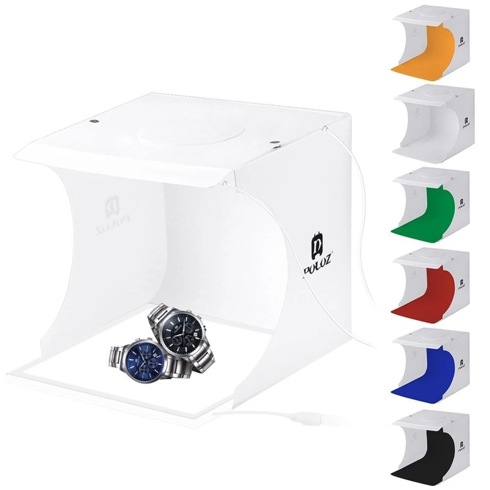 Custom  Mini 22.5 LED Photography Shadowl Bottom Light Lamp Panel Pad +2LED Panels 23CM lightbox Photo Studio Shooting Tent Box