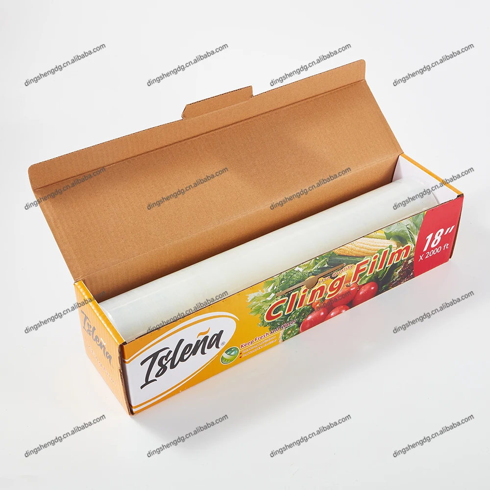 Customized Logo High Quality Cheap Soft Roll Type PE Food Cling Film Proof Transparent Food Wrapping Film