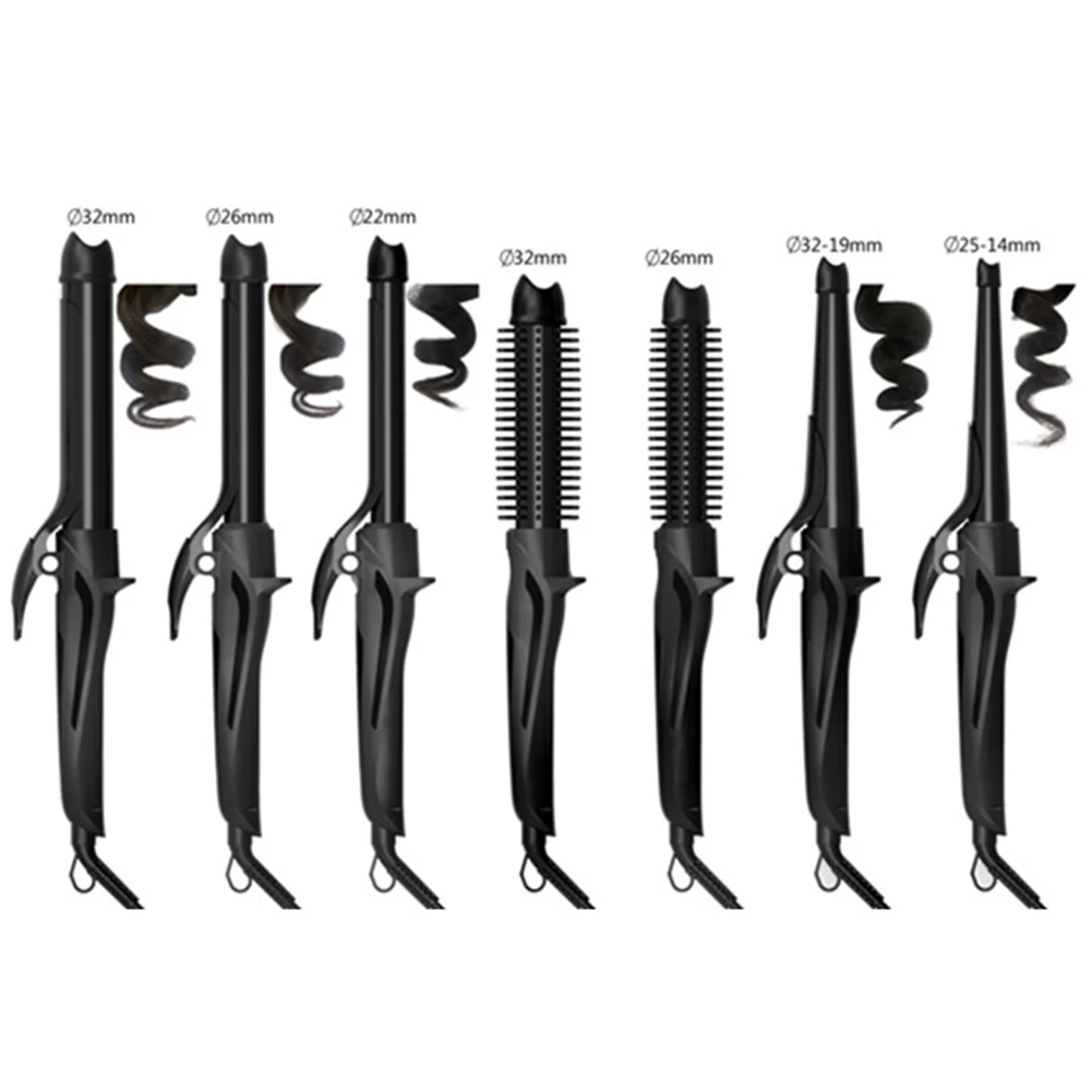 Mesky New Hair Curler Set With 6 Size Barrel Head 450F For Private Label Fast Heating Iron Wand