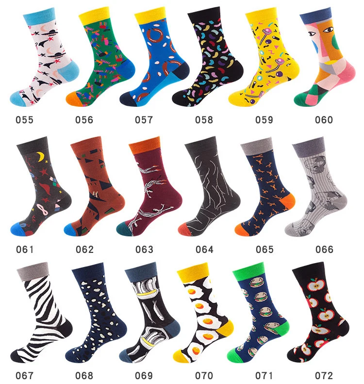 Wholesale Custom Happy Fun Painted Coloured Socks Men