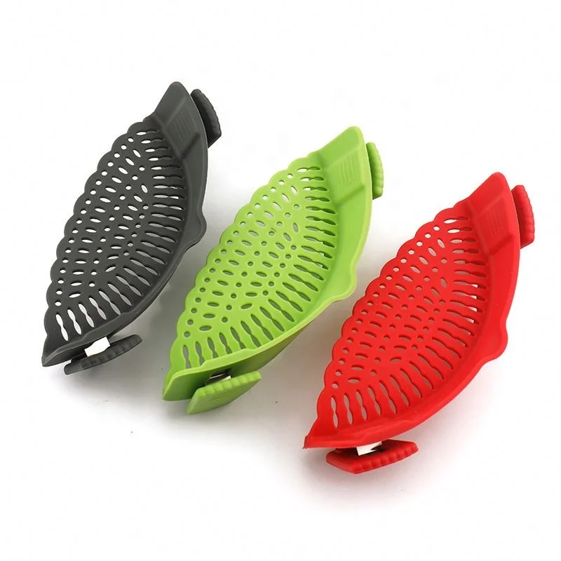 2025 Factory Hot Sale Fits All Pots and Bowls Dishwasher Safe Colander Silicone Clip on Strainers With 2 Clip