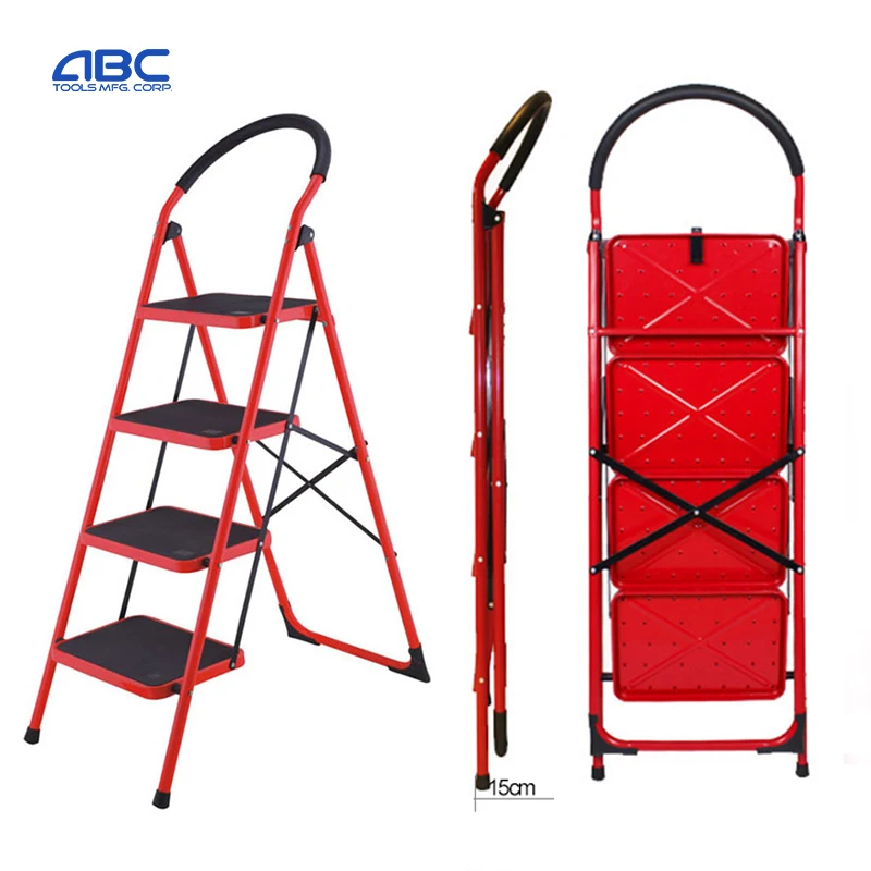 Household Foldable Step Steel Ladder,Matel Step Stool,Folfing Galvanized Steel Ladder Chair