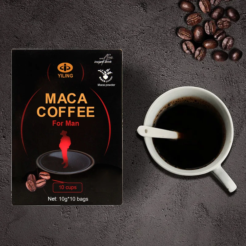 Yiling Maca Man Power Energy Instant Coffee Powder OEM Custom tongkat ali guarana maca coffee