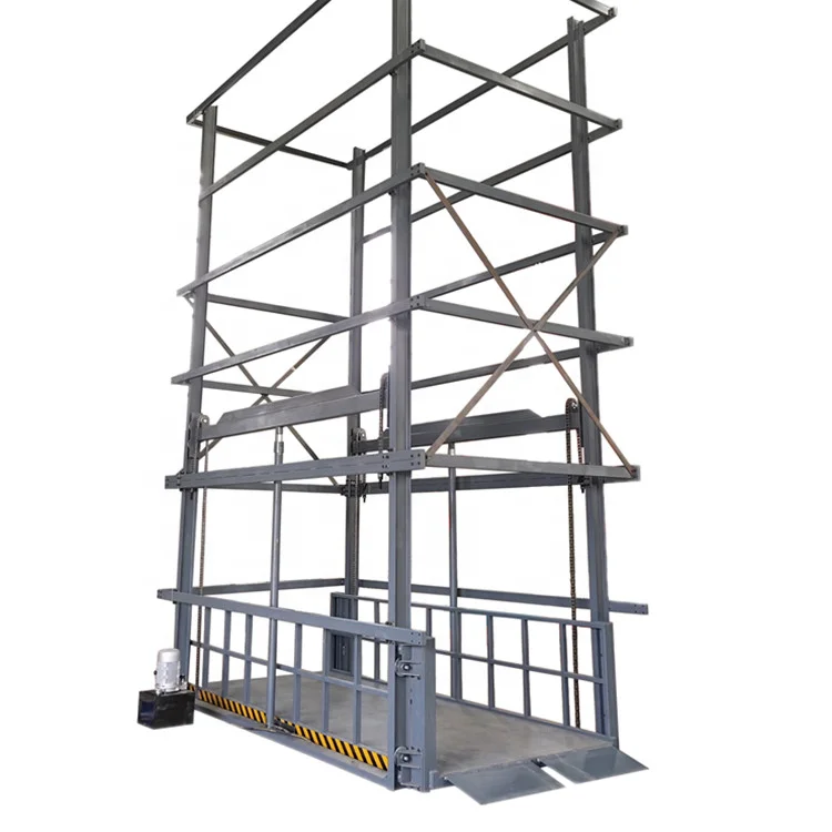 Easy Assembled Warehouse Factory Stable Loading Cargo Hydraulic Steel Frame Goods Lift elevator home