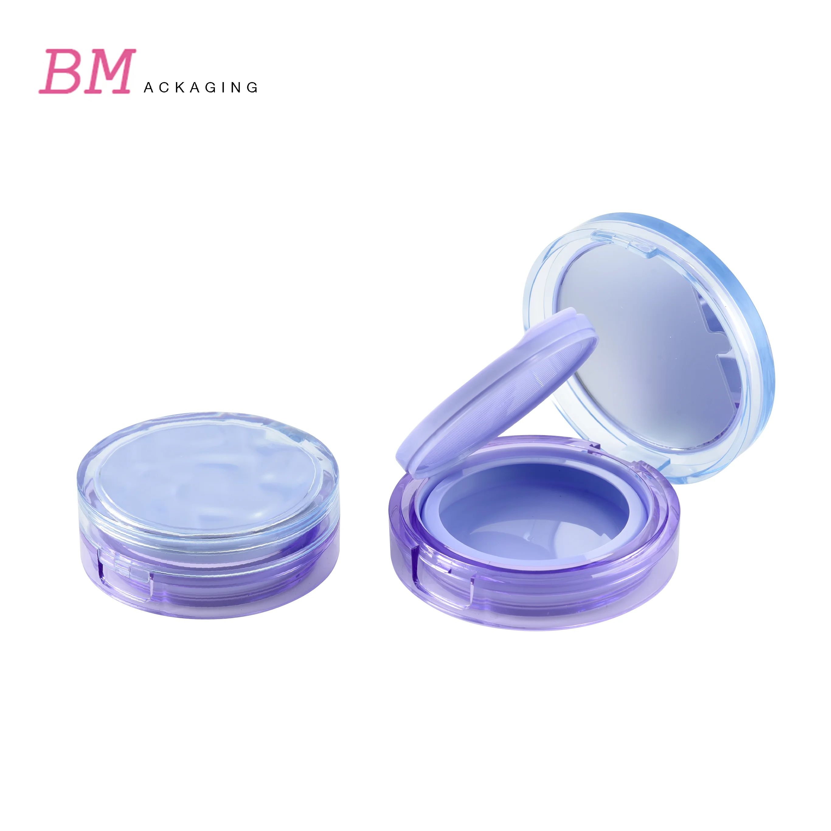 unique wavy shape lid empty air cushion container box round plastic bb cc cream cushion packaging