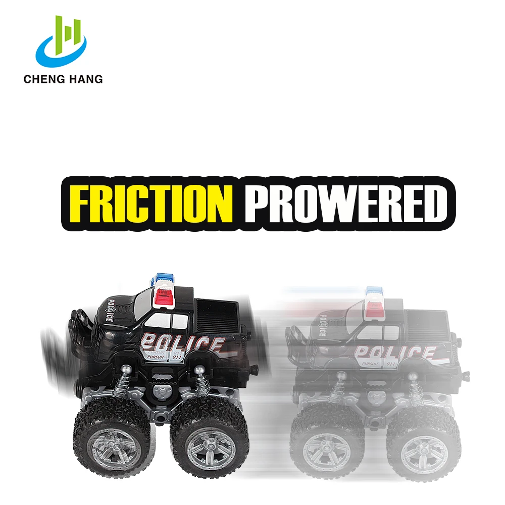 The New Series/4x4 Wheels Police Rock Crawler Off Road Truck Friction Toy Truck