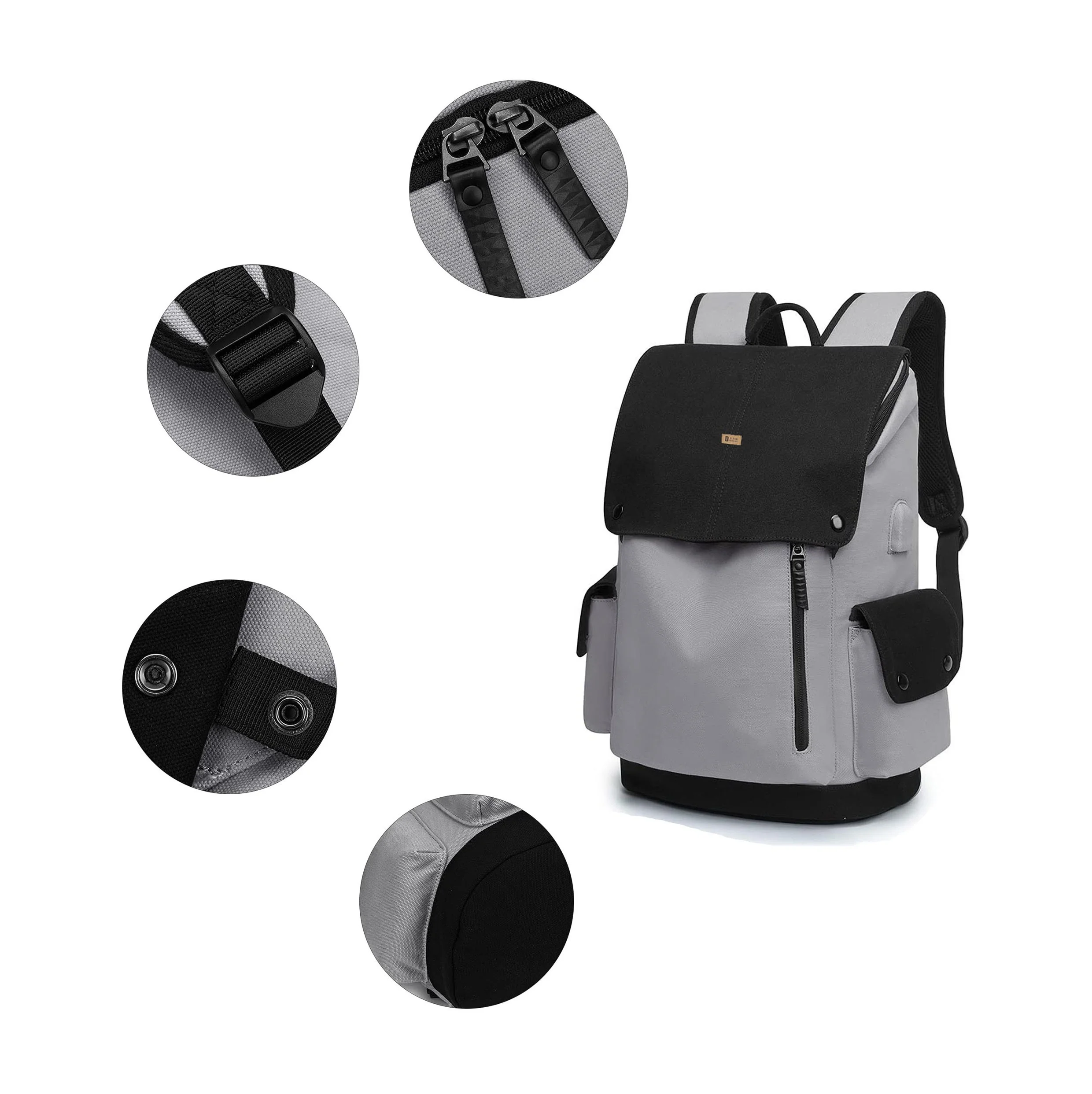 Холщовая дорожная сумка для ноутбука на заказ, водонепроницаемый рюкзак для школы и колледжа с USB-портом для зарядки