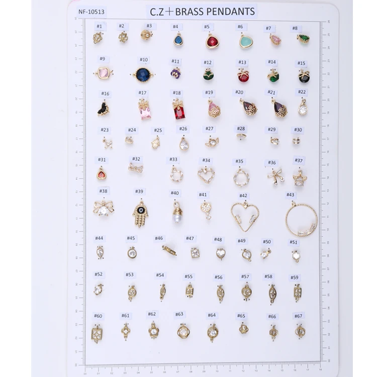 Glass/cubic zirconia/pearls with brass frame or brass wire pendants for Jewelry Accessory