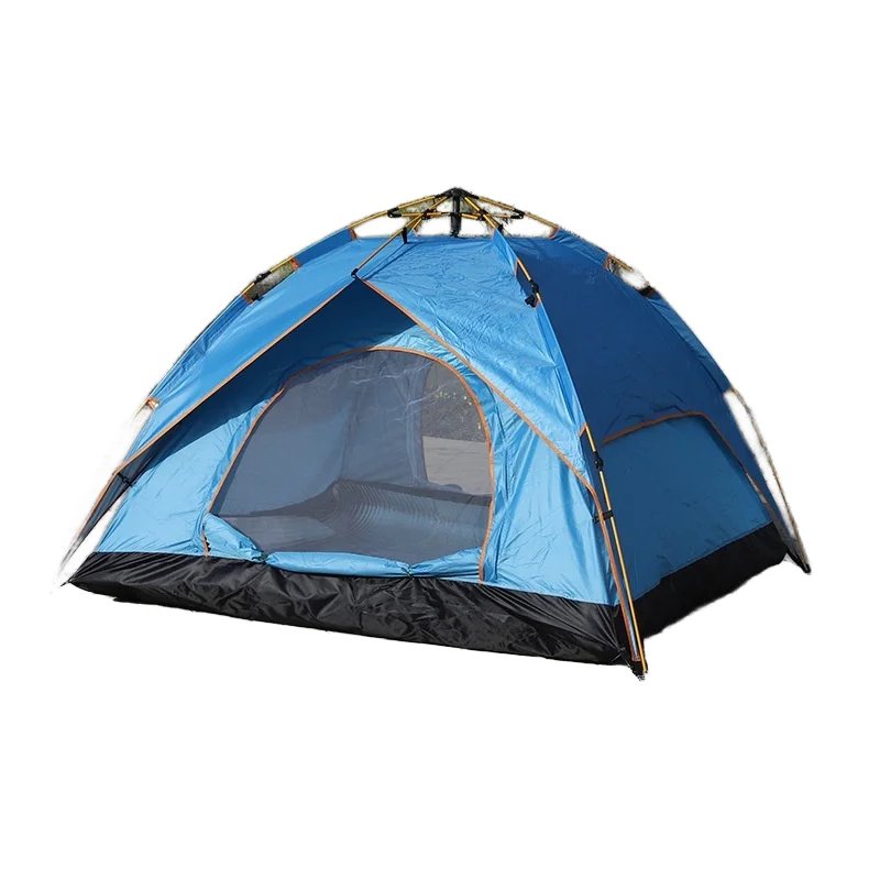 Outdoor Fully Automatic Double-Layer 2-4 Person Camping Tent One Bedroom Structure for Beach Tourism