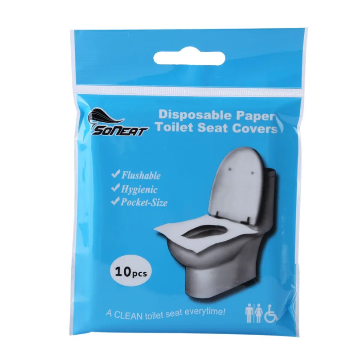 Flushable 100% Biodegradable  Disposable Toilet Seat Cover Travel Essential Accessories for Airplane, Camping