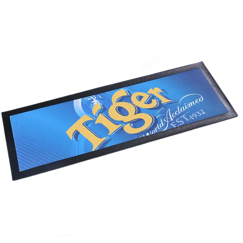 Manufacturers support customized Logo non-slip label rubber mat personalized rubber beer mat